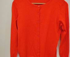 Red cardigan