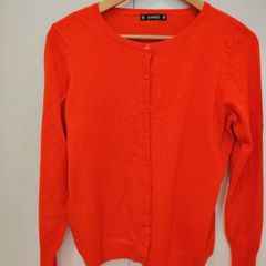 Red cardigan
