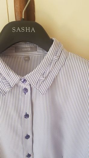 Blue/White Smart Work Blouse  As New