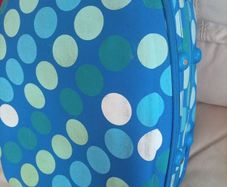 Blue dotted suitcase