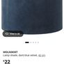 IKEA dark blue velvet ceiling light shade Image 4