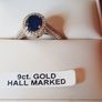 9 ct White Gold & Sapphire ring,size O. Cubic Zirconia Image 4