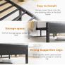 Single Bed Frame with Wooden Storage Headboard,Heavy Image 8