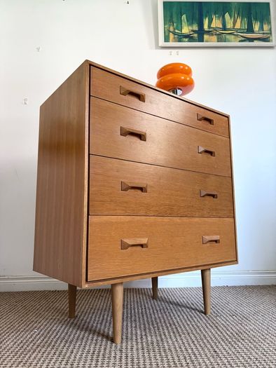 Vintage Retro Mid Century Stag Chest of Drawers