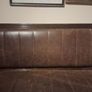 Vintage Solid Wood pub Leather Bench Seat Perfect for Bar or Man Cave Image 7