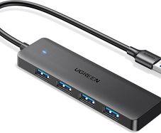 SB Hub 3.0, USB Splitter 4 Port Ultra Slim with 5Gbps Data Transfer, USB Extender for Mouse, Keyboard, Flash Drive, Card Reader, Printer, Compatible with Laptop, Desktop PC, Xbox, PS5, etc.