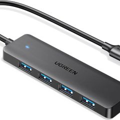 SB Hub 3.0, USB Splitter 4 Port Ultra Slim with 5Gbps Data Transfer, USB Extender for Mouse, Keyboard, Flash Drive, Card Reader, Printer, Compatible with Laptop, Desktop PC, Xbox, PS5, etc.