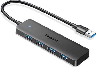 SB Hub 3.0, USB Splitter 4 Port Ultra Slim with 5Gbps Data Transfer, USB Extender for Mouse, Keyboard, Flash Drive, Card Reader, Printer, Compatible with Laptop, Desktop PC, Xbox, PS5, etc.