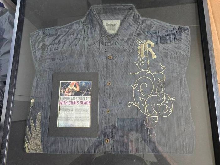 Shirt worn by ACDC drummer Chris Slade