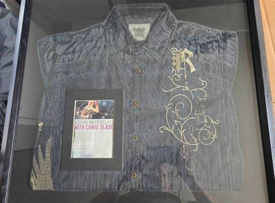 Shirt worn by ACDC drummer Chris Slade