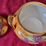 For Collectors Antique Kirsty Jane Orchard Gold Fine Bone China Hand Painted And Decorated Signed By Artist D. Hogue Large Two Handled Soup Tureen With Lid And Ladle Slot Made In England Image 6