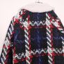 Savida Navy Blue Red Tweed Plaid Coat White Sherpa Trim 8UK/36EU Image 7