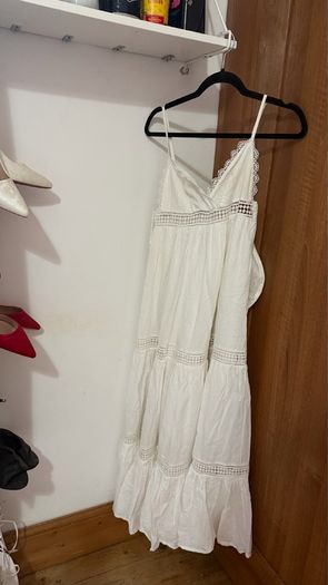 White Lace Detail Maxi Dress New Look