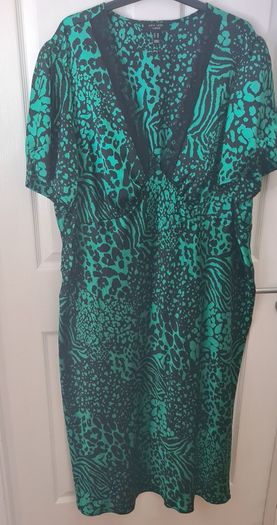 Satin Lace Detail Dress Size Uk 30