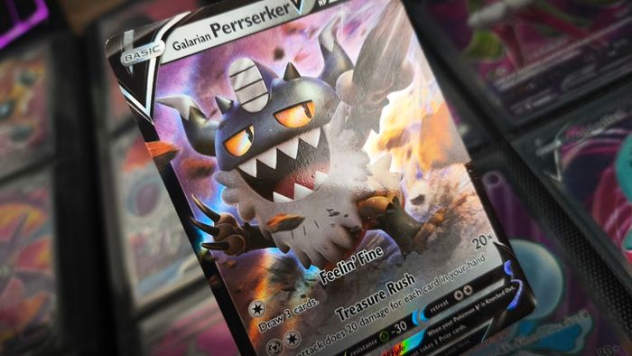 Galarian Perrserker V ! Ultra Rare ! from Lost Origin Set ! 2022 ! Pokemon Card !