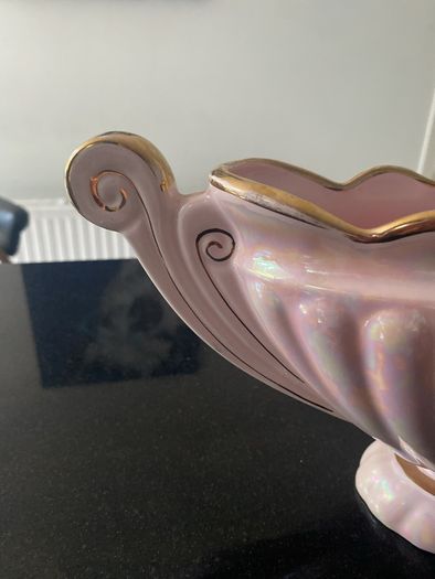 Large Sadler art Deco style  "Majestic" Pink Lustre Ware Gondola Mantle Vase
