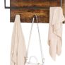 _Wall Coat Rack in Industrial Design, Vintage with 3 Hooks, Bar and Shelf 40 x 60 x 21.5 cm, Wood/Black Image 2
