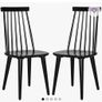 Set of 2 Black Windsor Solid-Wood Dining Chairs Image 6