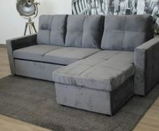 Grey Corner Sofa Bed with Storage Brand New 215cms