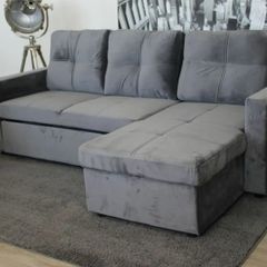 Grey Corner Sofa Bed with Storage Brand New 215cms