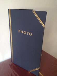 3x Classic Photo Albums Green Navy Burgundy Gold Trim