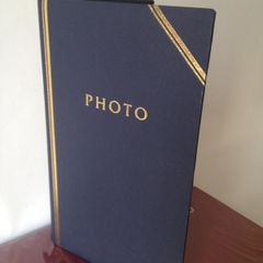 3x Classic Photo Albums Green Navy Burgundy Gold Trim