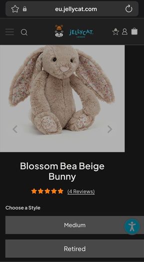 Jellycat Blossom Bea Beige Bunny New (retired)