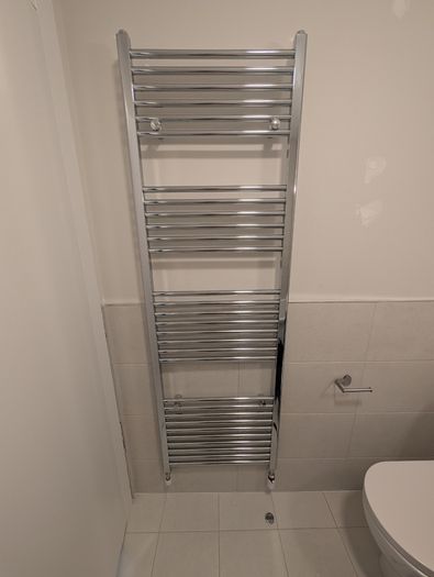 Chrome Towel RChrome Towel Radiator 1800x500 With Valves & Fittingsadiator