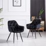 SET OF 2 Dining Room Chairs plush velvet fabric solid black Image 3