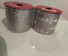 2 x Luxurious Silver Ribbon