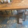 Large heavy French solid oak vintage table Image 9