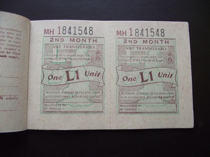 GB Vintage Motor Fuel Ration Book