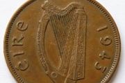 1943 Irish 1d Penny Ireland 83 years old