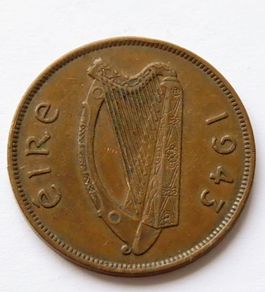 1943 Irish 1d Penny Ireland 83 years old