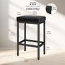 Bar Stools Set of 2, 66 cm Bar Stool, Bar Stool, Black, Leather Bar Stool, 6 cm Thick Cushion Bar Chair Set of 2, Kitchen Chairs with Metal Frame Image 2
