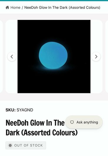 Brand New Needoh Glow in the Dark Blue