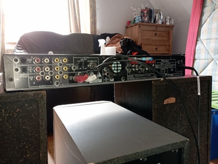 Pioneer amp, Yamaha sub woofer, Pioneer speakers