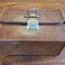 Vintage Brown Camera Case with Red Interior and Shoulder Strap Image 4
