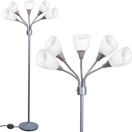 Modern Floor Lamp Room Light Medusa Multi Head Standing Lamp Bedroom Light with 5 Adjustable Acrylic Reading Shades Room Light (FREE POSTAGE)