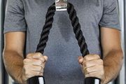 Nylon Triceps Rope Twisted Pull Down Rope with Non-Slip Handles - Lats, Biceps, Triceps, Gym or Home - Black