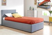 Single Leather Ottoman Bed With Mattress