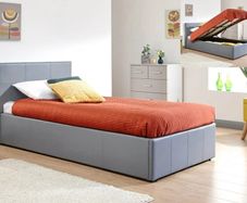 Single Leather Ottoman Bed With Mattress