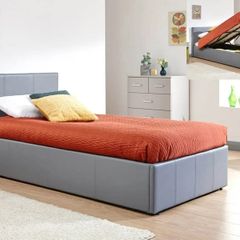 Single Leather Ottoman Bed With Mattress