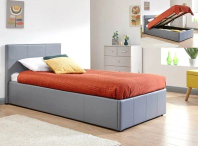 Single Leather Ottoman Bed With Mattress