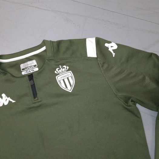 AS Monaco (L) Sweatshirt Jersey Jumper Pullover Shirt France Ligue 1 Monte Carlo French Kappa Gara Large Sweatshirt  Jumper Pullover Green Large  Half Zip