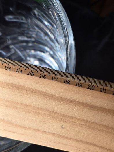 John Rocha at Waterford Crystal Cut Glass Vase Geo / Grid Signed 35cm