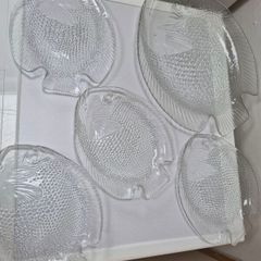 Vintage Arcoroc France Pressed glass fish Plate