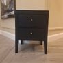 Bedside locker  - black with gold knobs Image 2