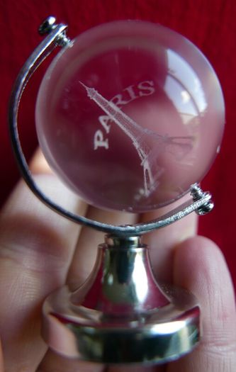 3d Laser Engraved Crystal Sphere with a Sandblasted