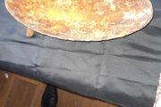 Genuine Antique 19th Century Metal Grizzet pan for Rushlights. Antique iron pan, used for melting fat or tallow for Rushlights
